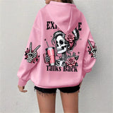 Retro Skull Graphic Long-Sleeve Sweatshirt