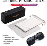 Square Oversized Sunglasses Flat Top Shield Sun Glasses for Men Women One Lens Square Shades