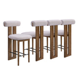 Renee Indoor Modern Split-Back Rubber Wood Counter Stool