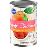 Kroger Canned Ruby Red Grapefruit Sections in Light Syrup 15 oz