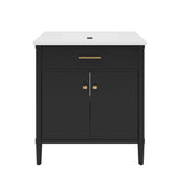 Bathroom Vanity With Sink, Soft Close Doors And Adjustable Shelf