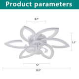 30-Inch White Flower Ceiling Fan with Integrated LED Light and Remote Control
