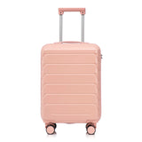 ABS 2-Piece Luggage Set with Spinner Wheels and Combination Lock - Pink