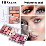 Fit Colors 12-Color Face Comprehensive Makeup Powder Palette Matte Pearlescent Earth Color Blush Eyebrow Powder Eye Shadow