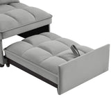 4 in 1 Multi-Function Single Sofa Bed with Adjustable Backrest - Gray