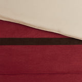 7 PC Pieced Faux Suede Comforter Set Red Queen
