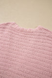 Light Pink Open Front Soft Fuzzy Ribbed Sweater Cardigan