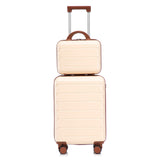 Beige 2-Piece Spinner Luggage Set with Hard Shell - Beige