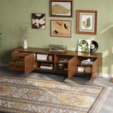 78-Inch TV Stand for 75–85 Inch TVs, Walnut MDF Media Console with Soft-Close Drawers