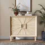 Mid-Century Modern Credenza Sideboard, 31.5-Inch, Antique Natural