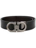 Ferragamo Men Smooth Leather Reversible Gancini Belt