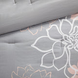 Floral Cotton Sateen Comforter with Hypoallergenic Fill - Peach Blossom