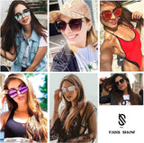 Cateye Sunglasses for Women Fashion Mirrored Lens Metal Frame SJ1086