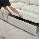 71.3" Reclining Sofa Bed with USB Ports – L-Shaped Sectional