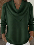 Women's New Solid Color Long Sleeve Knit Pullover Sweater Casual Tops For Autumn Winter