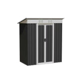 5x3 FT Metal Garden Shed with Sliding Door Pent Roof