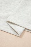 Beige Plus Size Contrast Denim Patchwork Cuffed Sleeve Polo Tee
