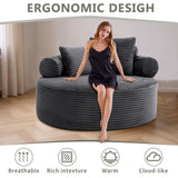 Round Sofa Bed with Memory Foam Sectional Couches