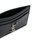 Saint Laurent Men Smooth Leather Cassandre Card Holder