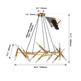Golden Modern Chandelier Light Fixture with Branch Design - Gold