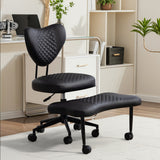 Meditation Chair with Lumbar Support and Height-Adjustable Seat, Black