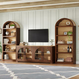 3-Piece Retro TV Stand Set with Bookshelf for TVs Up to 70"
