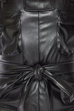 Vegan Leather Cargo Pocket Jogger Jumpsuit