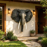 15.75" Wide Realistic Elephant Head Wall Sculpture