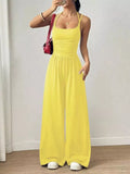 Spaghetti Strap Wide Leg Jumpsuit