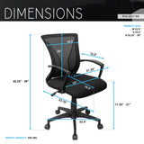 Techni Mobili Ergonomic Mesh Office Chair, Black
