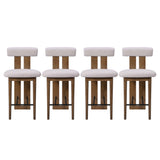 Renee Indoor Modern Split-Back Rubber Wood Counter Stool