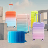 3-Piece Spinner Wheel Luggage Set with Silent Wheels - Blue Red