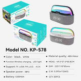 KP-578 Hot-selling Wireless Bluetooth Speaker With Clock Alarm And Wireless Charging Features A Portable Handle Factory Stock Available