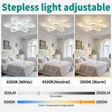30-Inch White Flower Ceiling Fan with Integrated LED Light and Remote Control