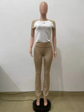 Contrast Short Sleeve Tee and Pants Set
