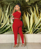 Women Clothing Summer Suit Sexy off the Shoulder Button Two Piece Pants