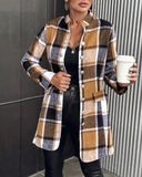 Autumn Winter New Plaid Woolen Coat