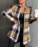 Autumn Winter New Plaid Woolen Coat