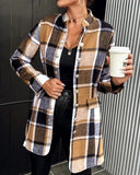 Autumn Winter New Plaid Woolen Coat