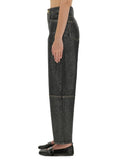 Ganni Women "Stary" Jeans In Sparkling Foil