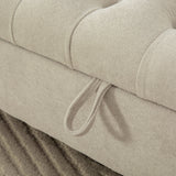 65.75" Wide Modern Upholstered Storage Bench With Double Lids
