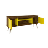 Modern Design TV Stand with Concealed Storage - White or Yellow