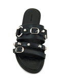 Balenciaga Women City Flat Mule In Arena Lambskin