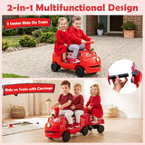 12V Kids Ride-On Train 3-Seater with Detachable Carriage