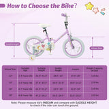 Kids Bike 12-18 Inch with Training Wheels - Purple