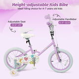 Kids Bike 12-18 Inch with Training Wheels - Purple