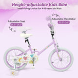 Kids Bike 12-18 Inch with Training Wheels - Purple