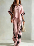 Women's Short-Sleeve Shirt & Loose Pants Two-Piece Set