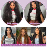 StariaHair 13"x4" HD Lace Deep Wave Frontal Wig #1B