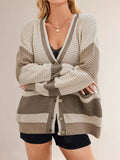 Color Block V-Neck Cardigan